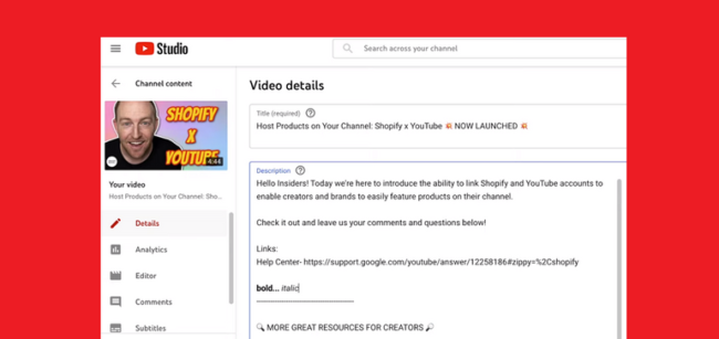 YouTube lanza opciones de marcado de texto en descripciones de video, nuevas opciones de insignia de lealtad
