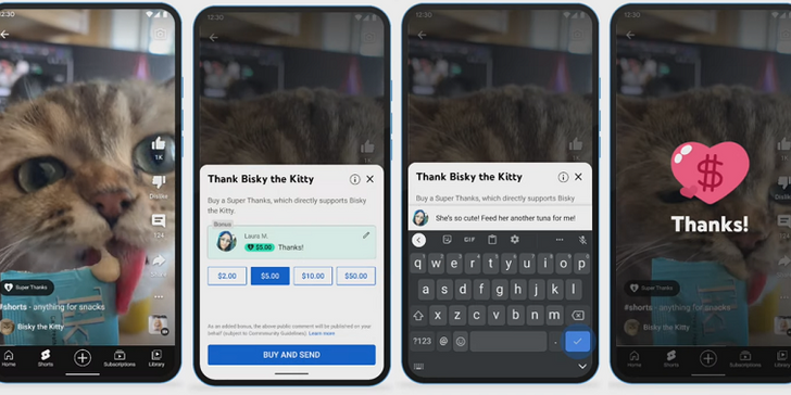YouTube lanza la prueba beta de Super Thanks in Shorts YouTube lanza la prueba beta de Super Thanks in Shorts