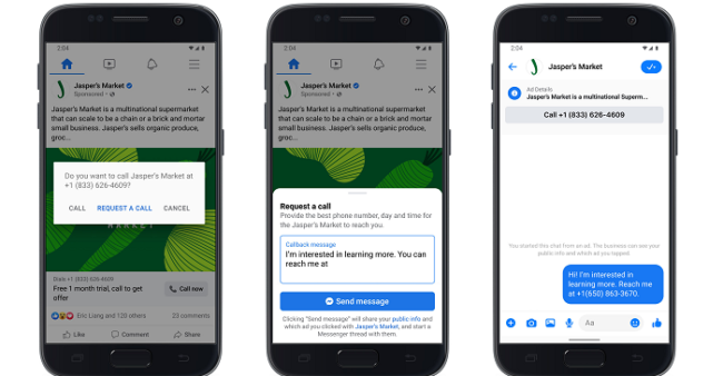 Meta agrega mejoras para anuncios de llamadas, incluida una nueva