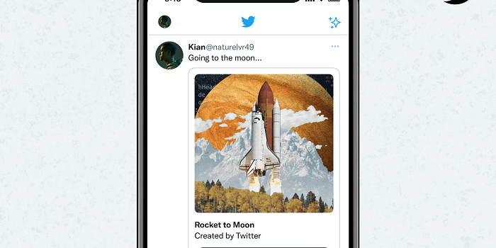Twitter prueba una nueva pantalla de vista previa de enlaces para obras de arte NFT
