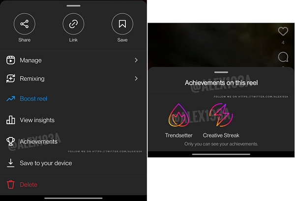 Logros de carretes de Instagram